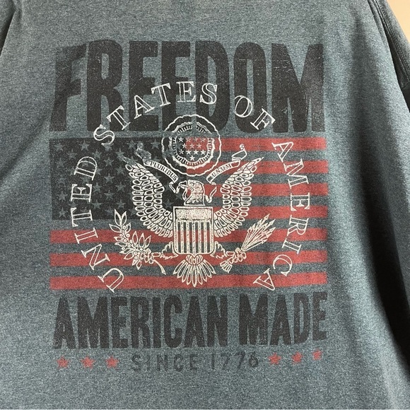 Gildan Men's 3XL Freedom USA Flag Animal Skull American Graphic T Shirt - Picture 8 of 9